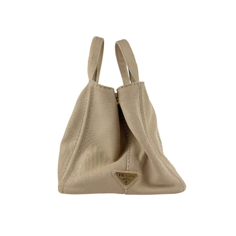 Prada Bag Canapa Shoulder Beige 2way Gold Canvas